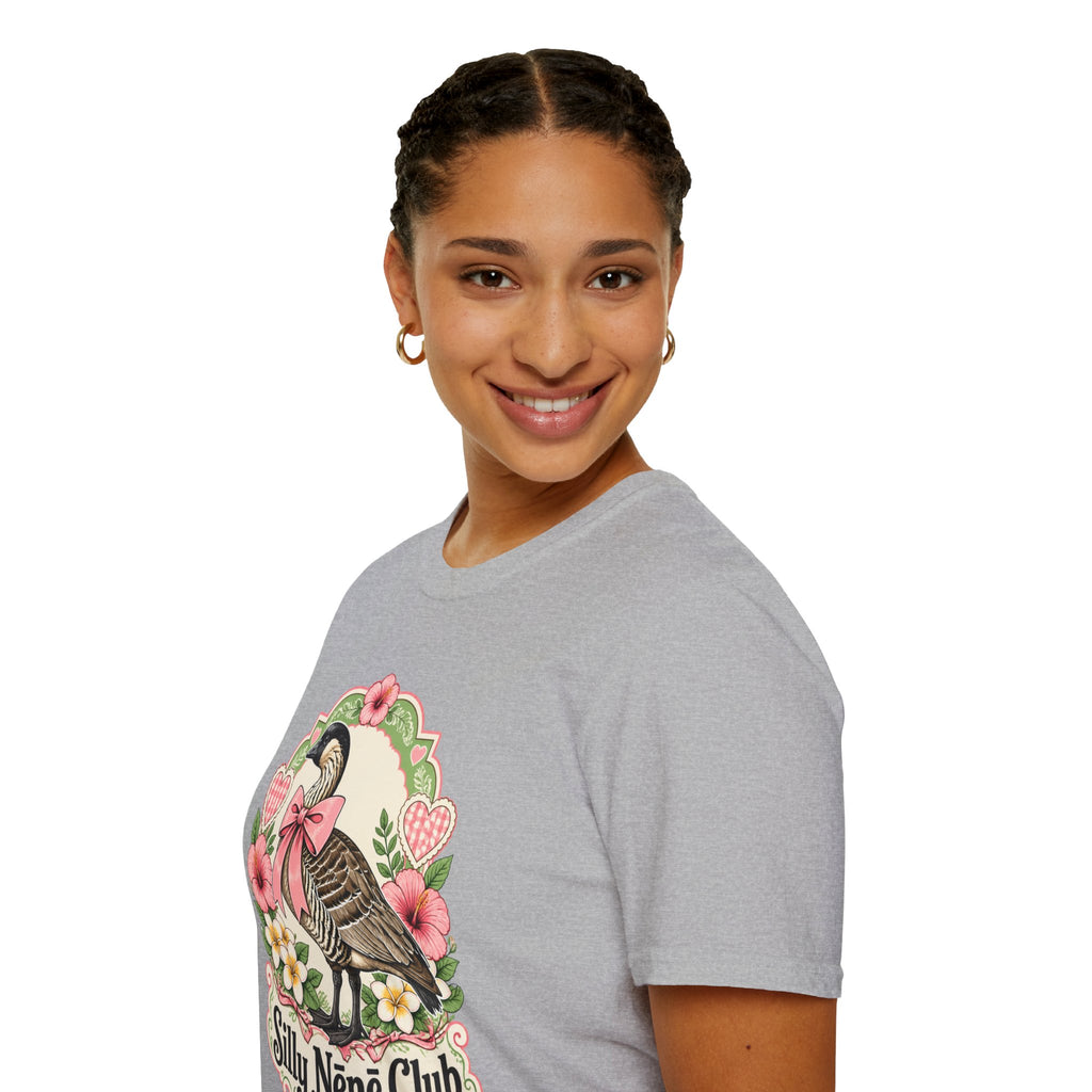 Silly Nēnē Club T-Shirt — Retro Hawaiian Goose Floral