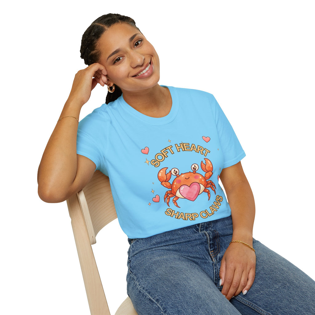 Soft Heart Sharp Claws Cute Crab T-Shirt, Ocean Graphic