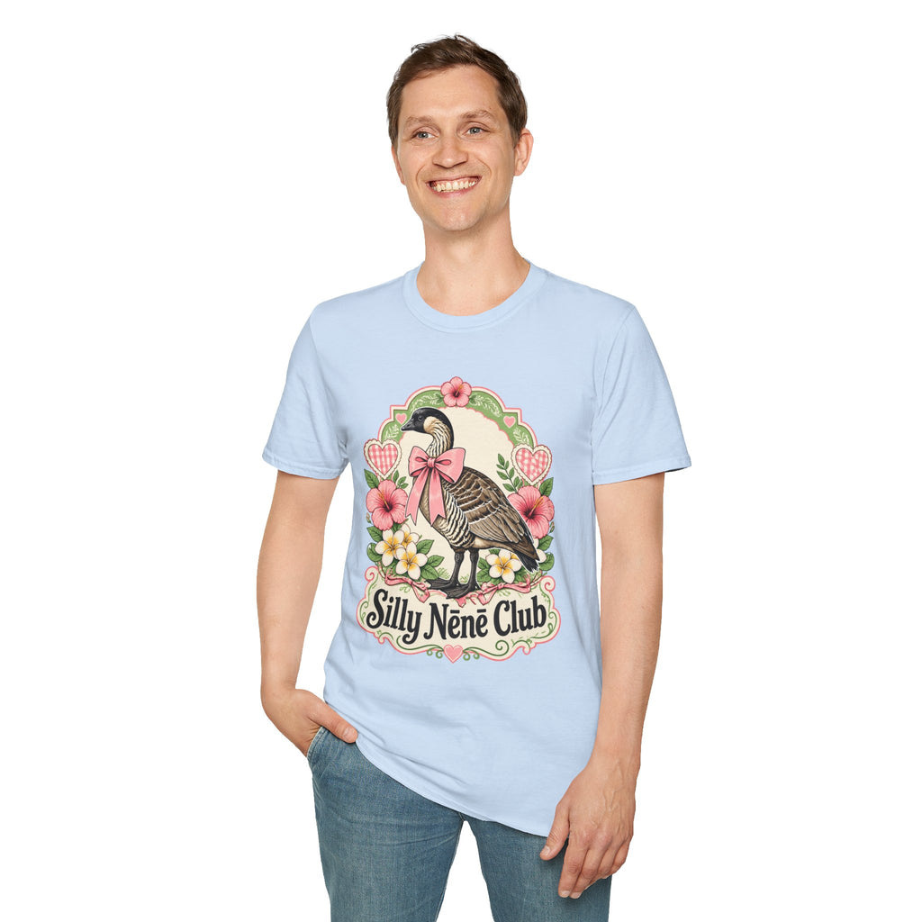 Silly Nēnē Club T-Shirt — Retro Hawaiian Goose Floral
