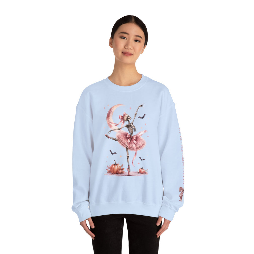 Skeleton Ballerina Ballet Dancer Sweatshirt | Halloween Pumpkin Moon