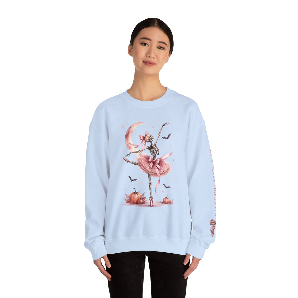 Skeleton Ballerina Ballet Dancer Sweatshirt | Halloween Pumpkin Moon