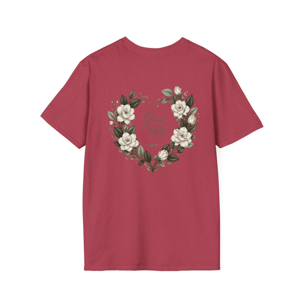 Gardenia Heart Floral Wreath T-Shirt – Botanical