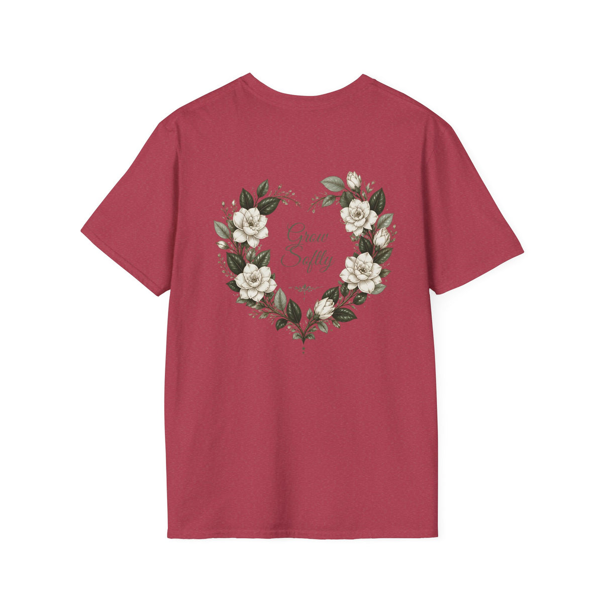 Gardenia Heart Floral Wreath T-Shirt – Botanical