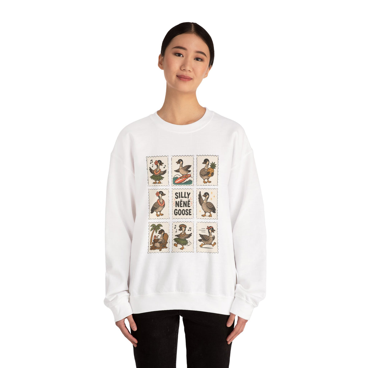 Silly Nēnē Goose Stamp Crewneck – Vintage Hawaiian