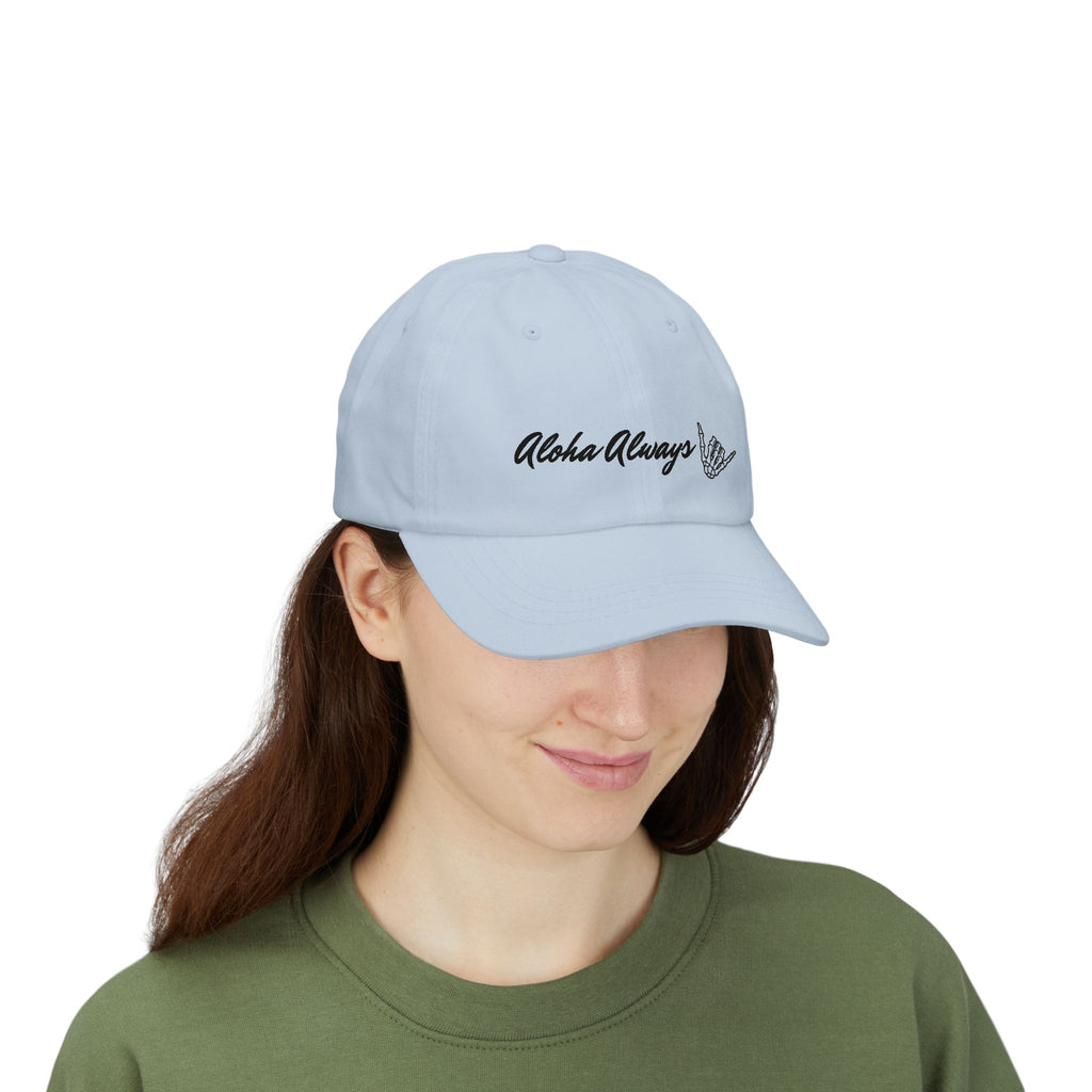 Aloha Always Dad Cap — Hawaiian Skeleton Shaka Hat