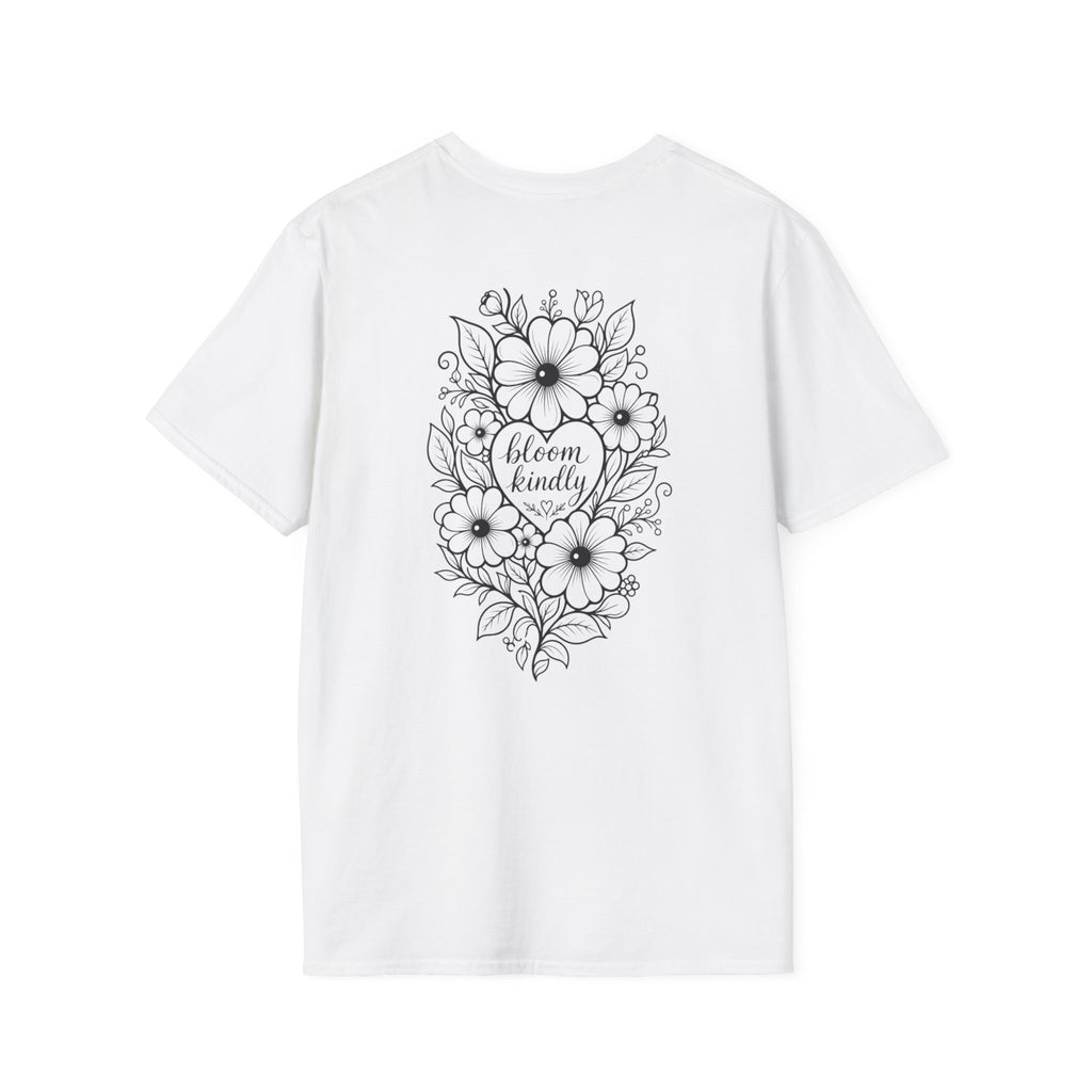 Bloom Kindly Floral Heart T-Shirt – Daisy Line Art