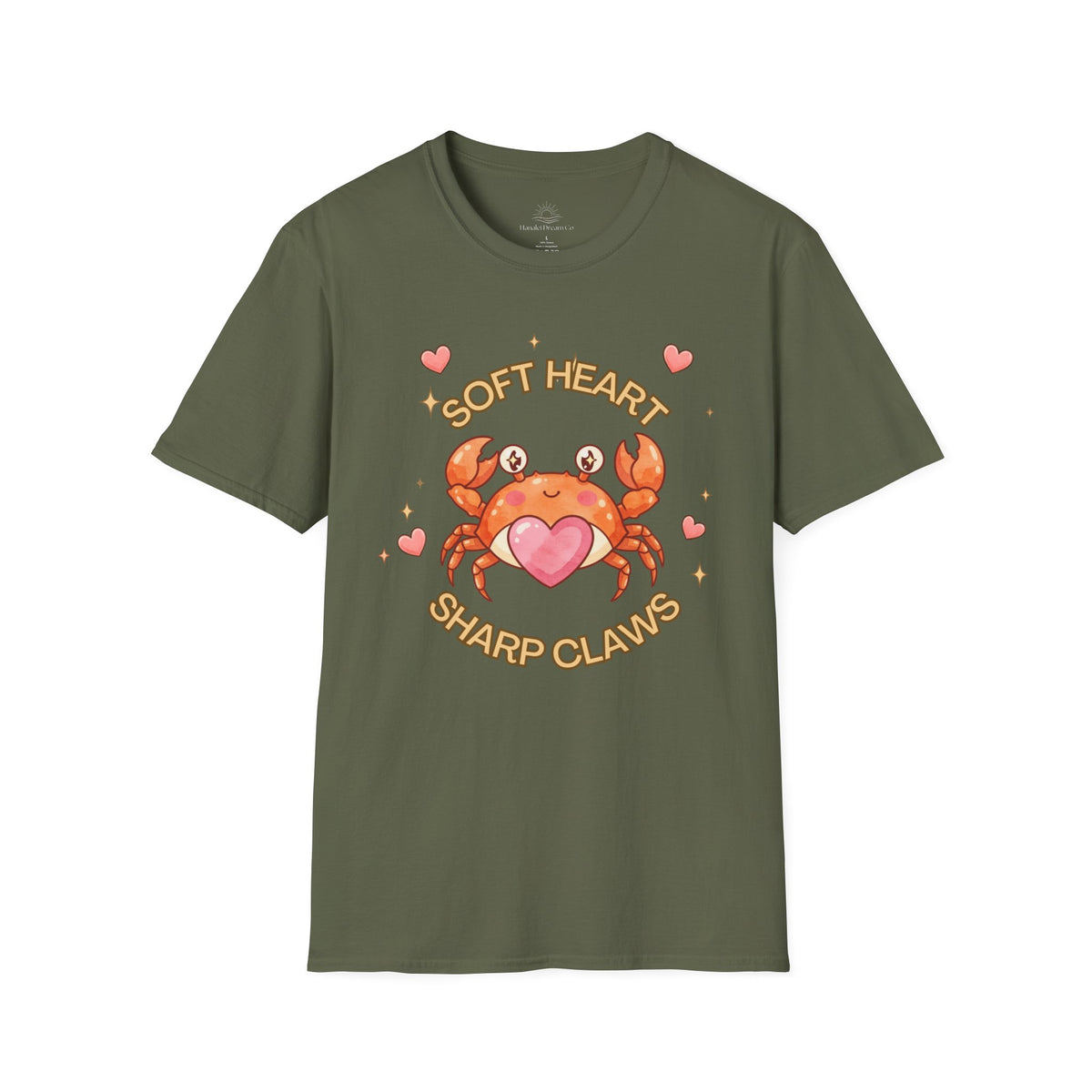 Soft Heart Sharp Claws Cute Crab T-Shirt, Ocean Graphic