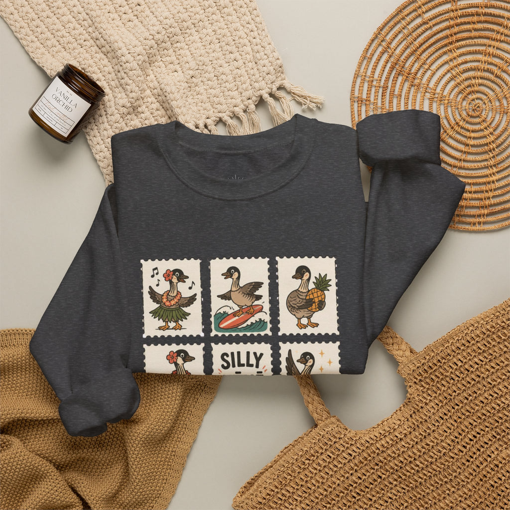 Silly Nēnē Goose Stamp Crewneck – Vintage Hawaiian