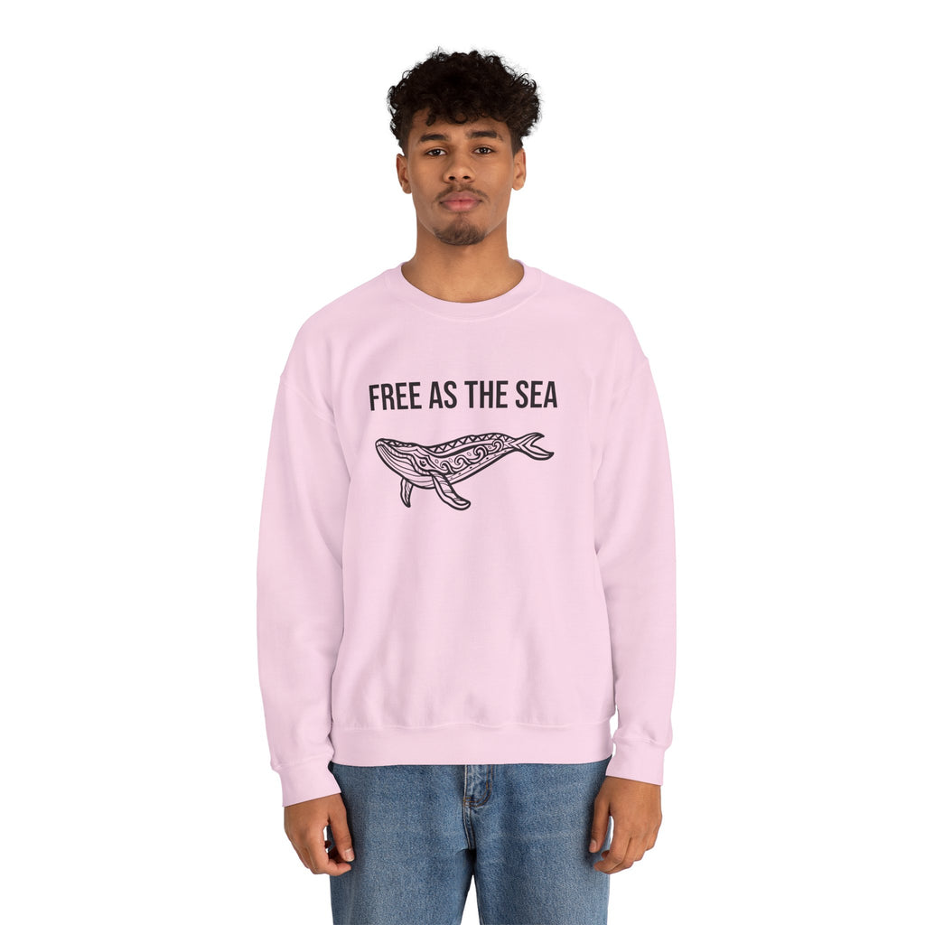 Free As The Sea Whale Sweatshirt – Tribal Ocean Design