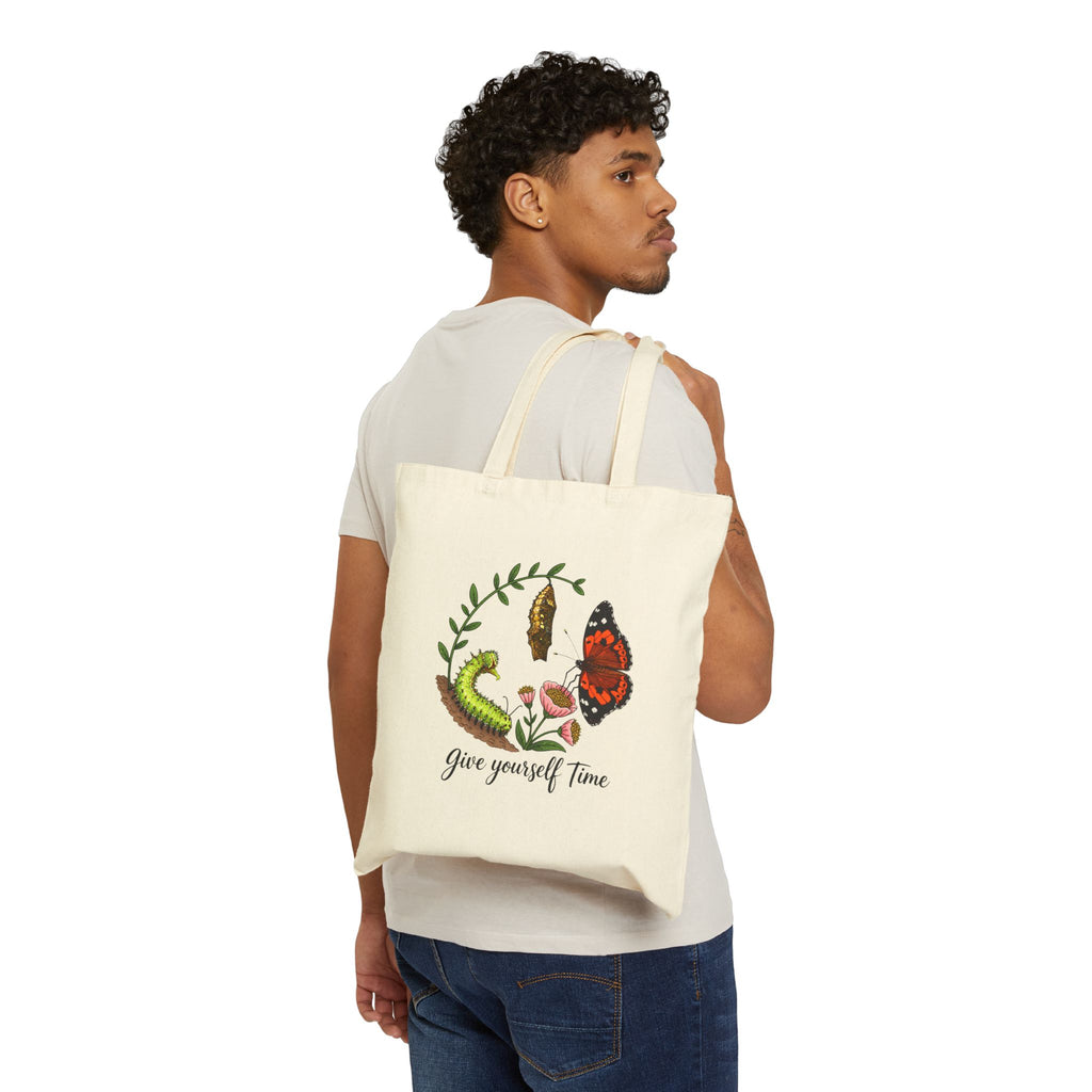 “Give Yourself Time” Kamehameha Butterfly Canvas Tote