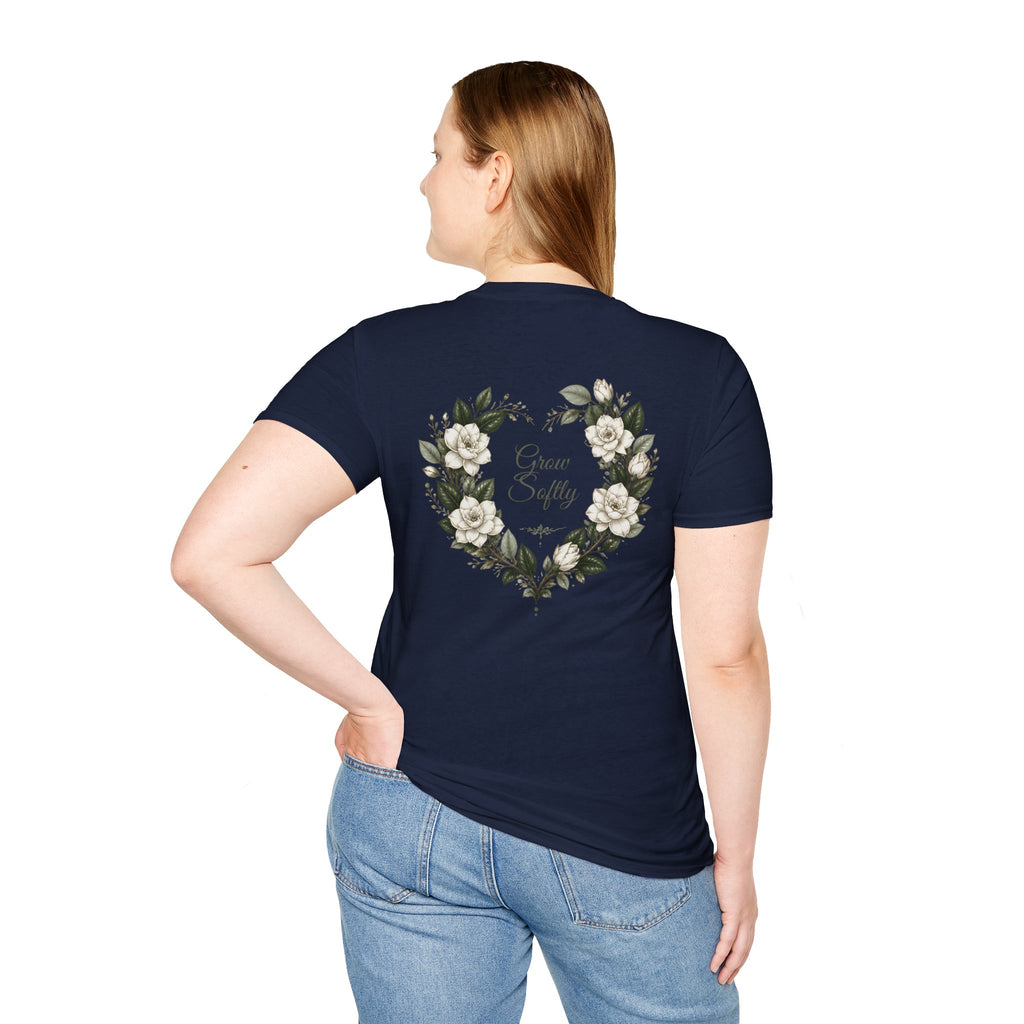 Gardenia Heart Floral Wreath T-Shirt – Botanical