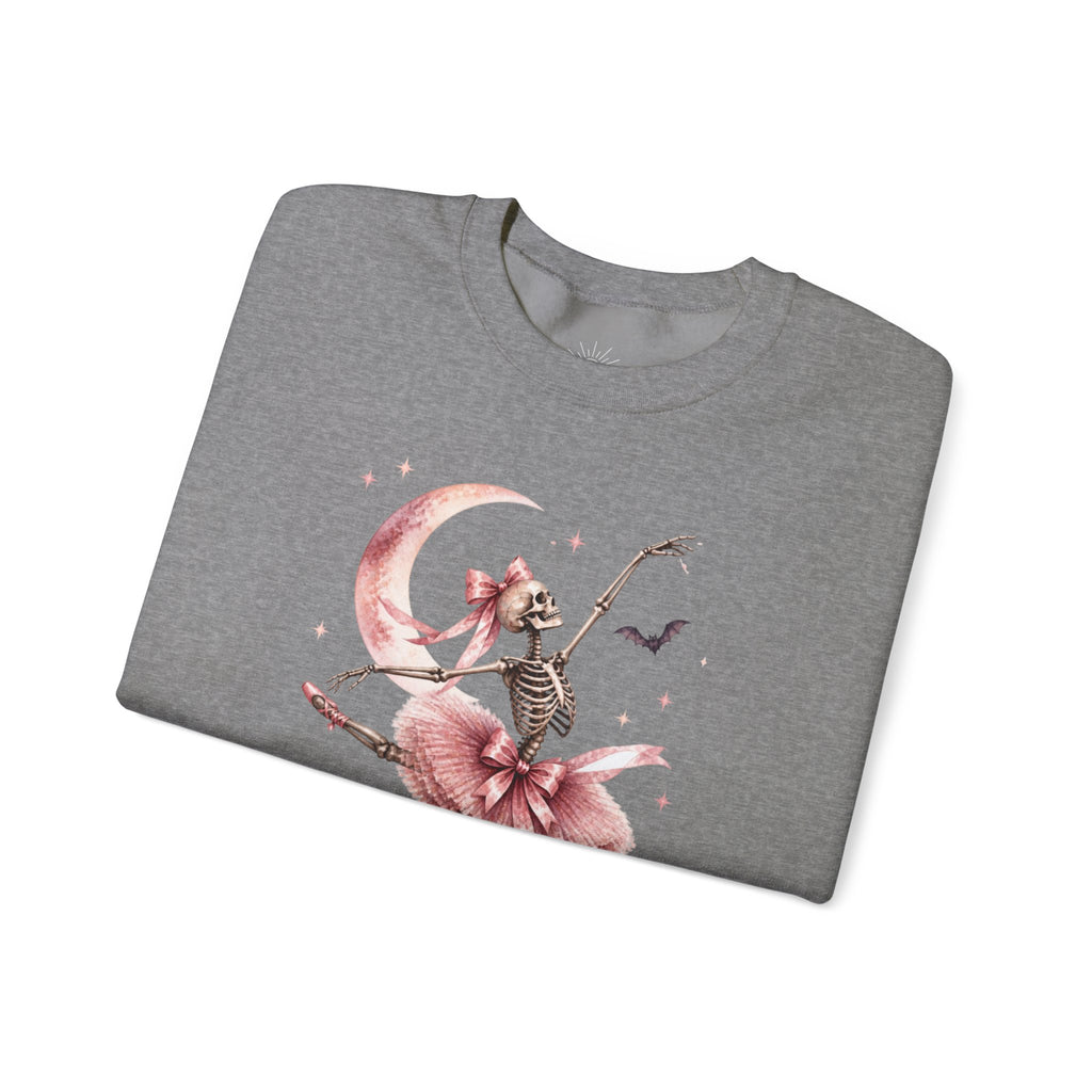 Skeleton Ballerina Ballet Dancer Sweatshirt | Halloween Pumpkin Moon
