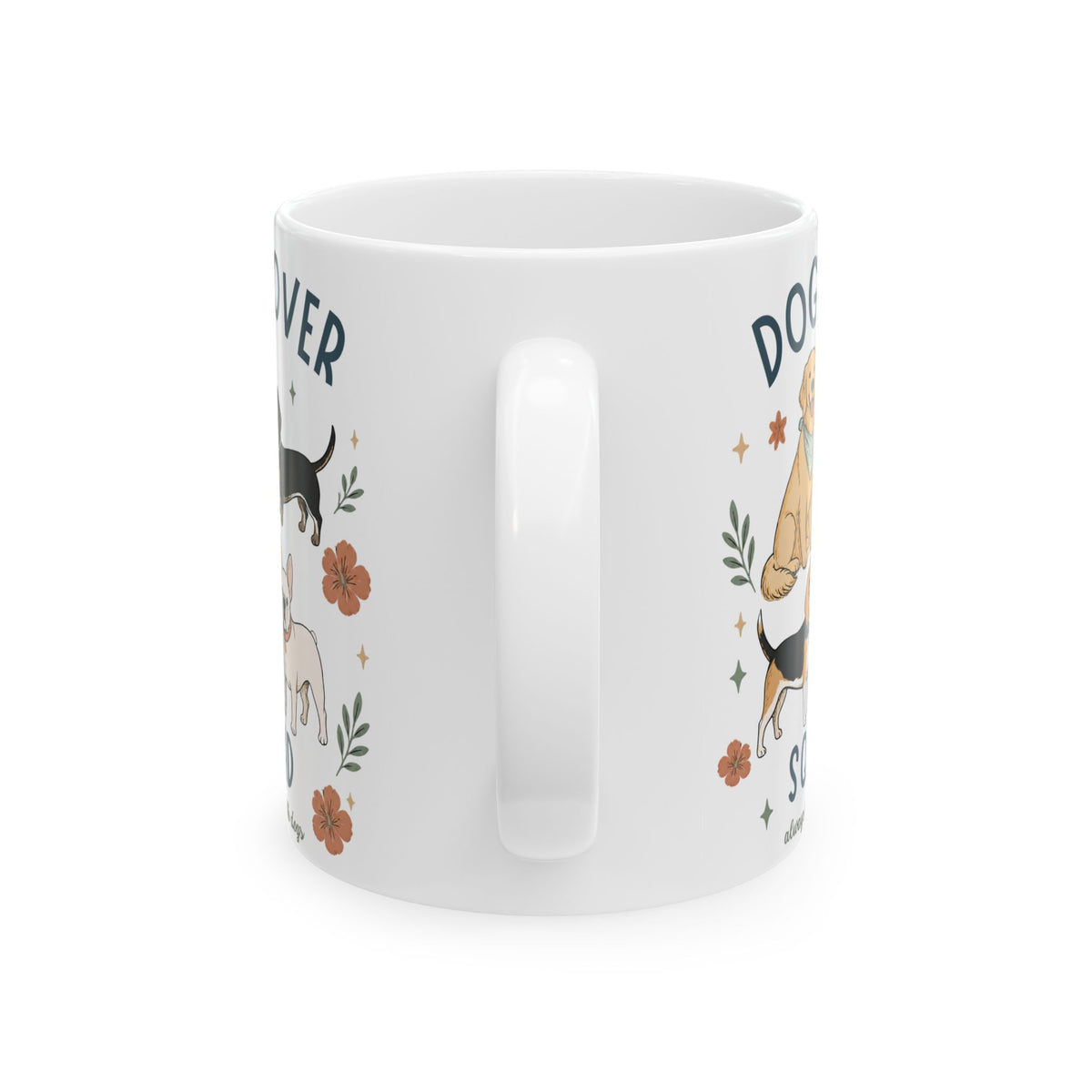 Dog Lover Floral Ceramic Mug