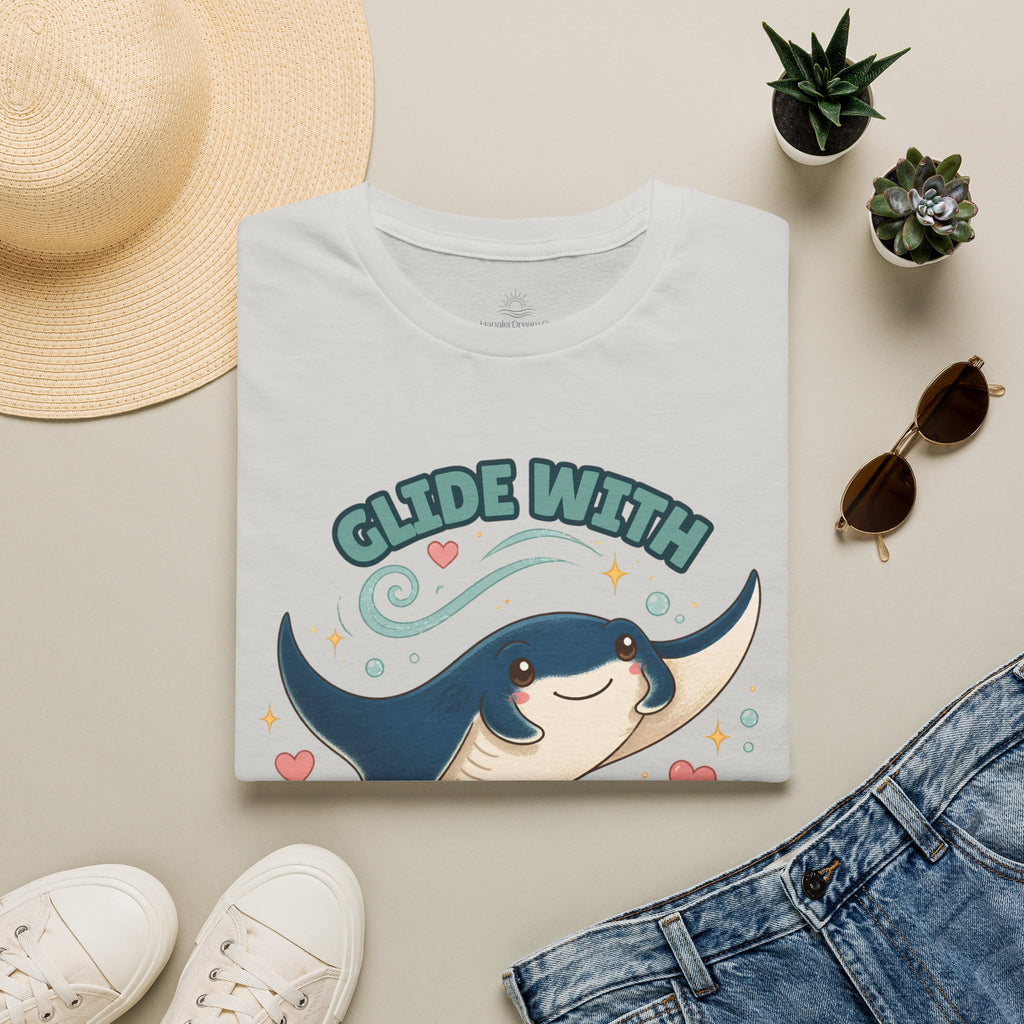 Manta Ray T-Shirt, Glide With the Tide Ocean Graphic