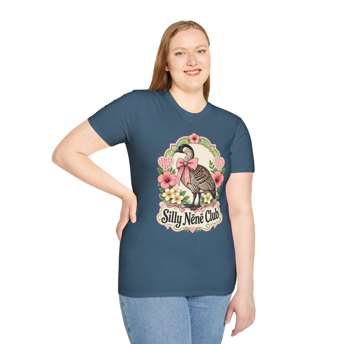Silly Nēnē Club T-Shirt — Retro Hawaiian Goose Floral