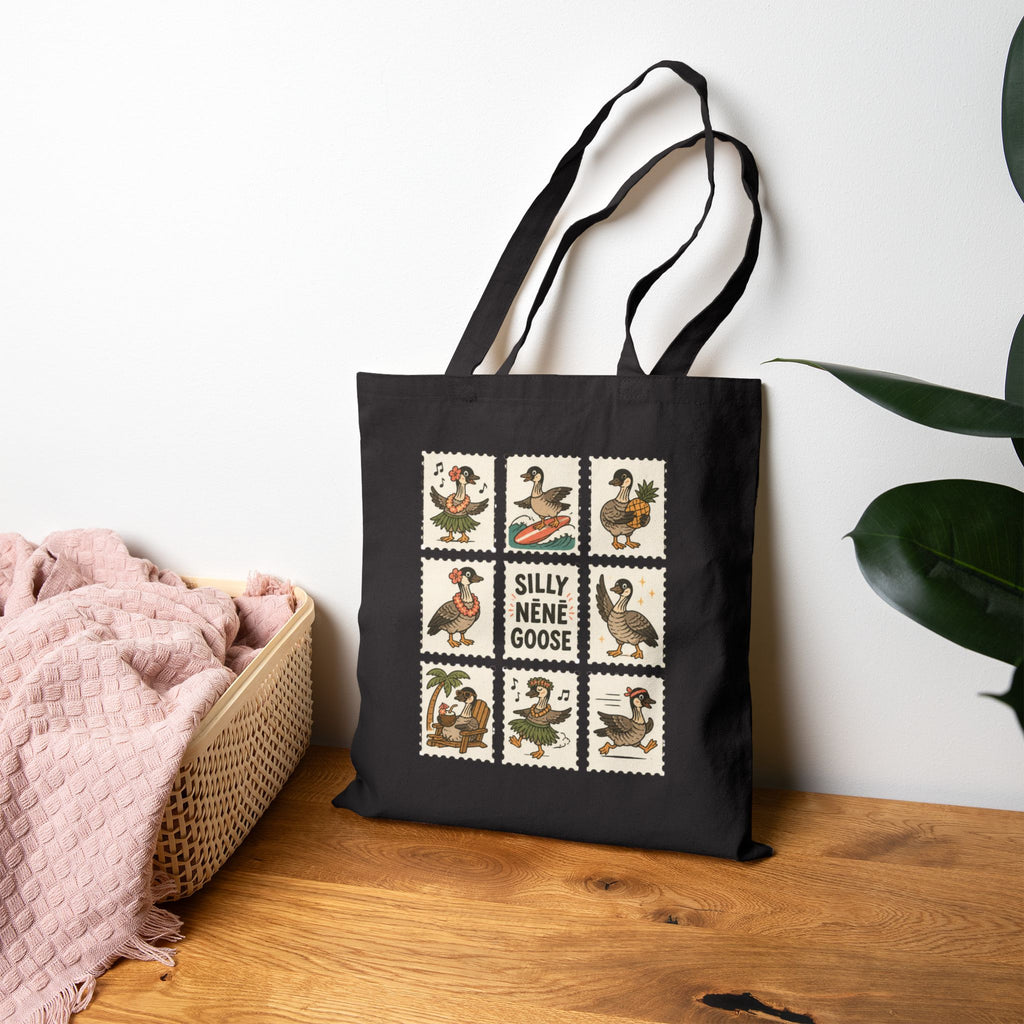 Silly Nēnē Goose Stamp Canvas Tote – Vintage Hawaiian