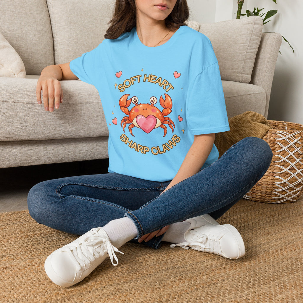 Soft Heart Sharp Claws Cute Crab T-Shirt, Ocean Graphic