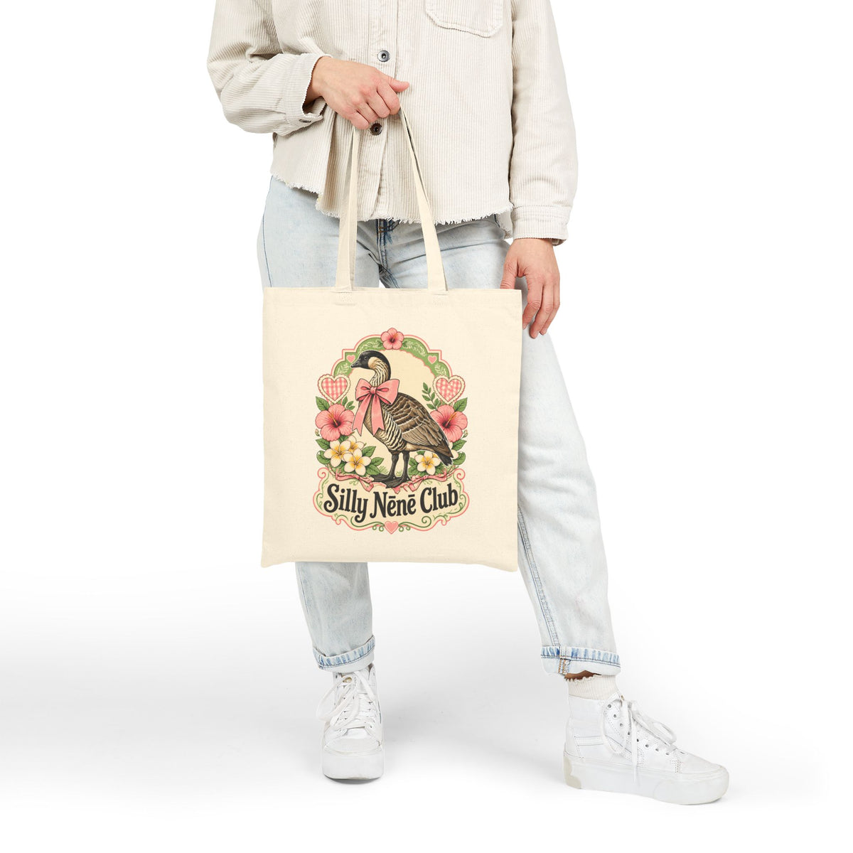 Silly Néné Club Floral Canvas Tote – Hawaiian Goose