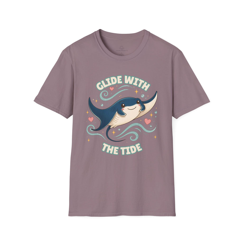 Manta Ray T-Shirt, Glide With the Tide Ocean Graphic