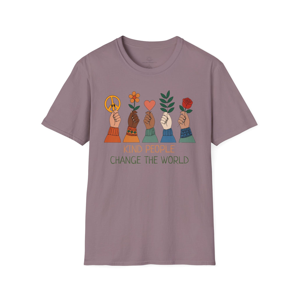 Kind People Change the World T-Shirt | Peace Flower Heart Rose Hands