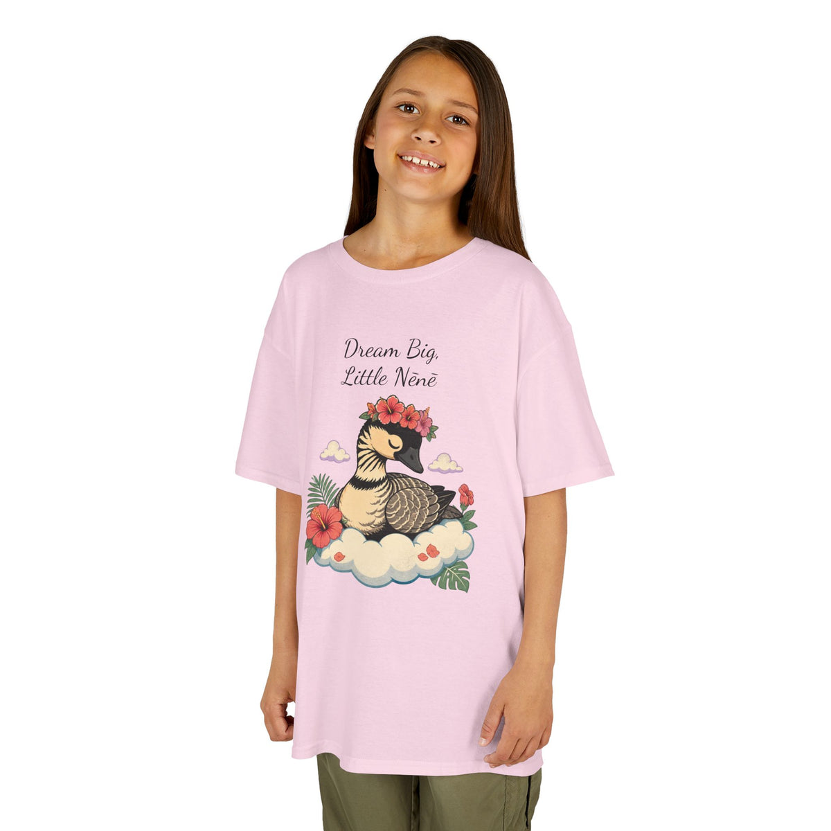 Kids Tee — “Dream Big Little Nēnē” Hawaiian Goose Graphic