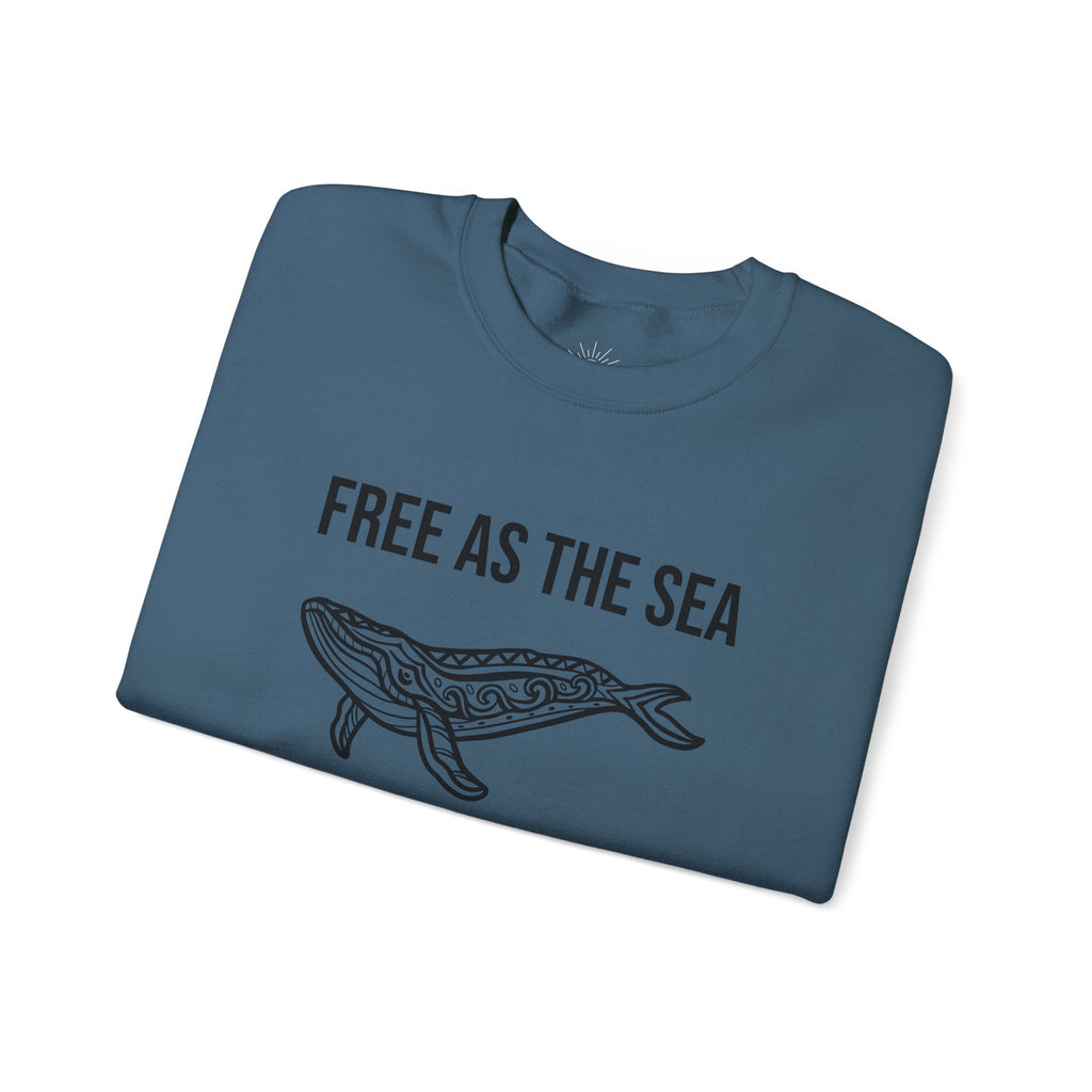 Free As The Sea Whale Sweatshirt – Tribal Ocean Design