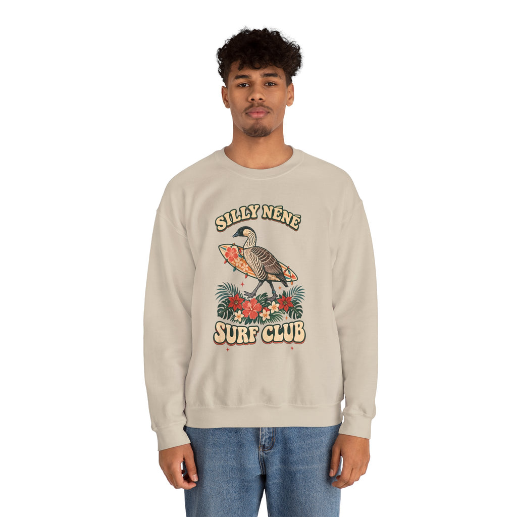 Silly Nēnē Surf Club Christmas Crewneck Sweatshirt – Hawaiian Goose Holiday Sweatshirt