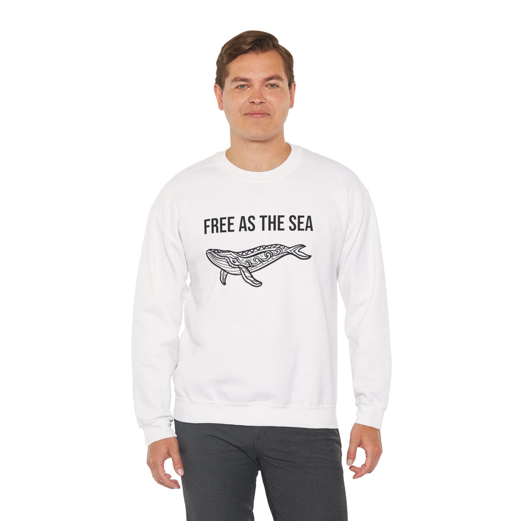 Free As The Sea Whale Sweatshirt – Tribal Ocean Design