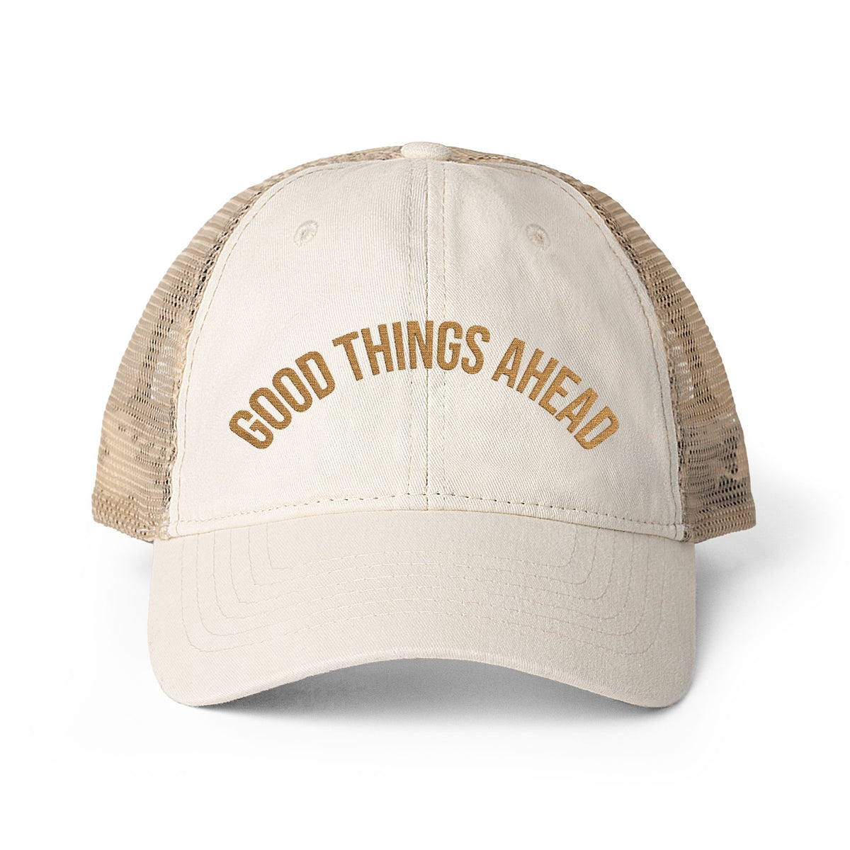 Women's Washed Mesh-Back Cap — Good Things Ahead
