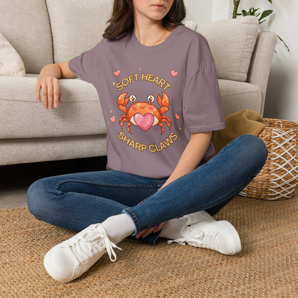 Soft Heart Sharp Claws Cute Crab T-Shirt, Ocean Graphic