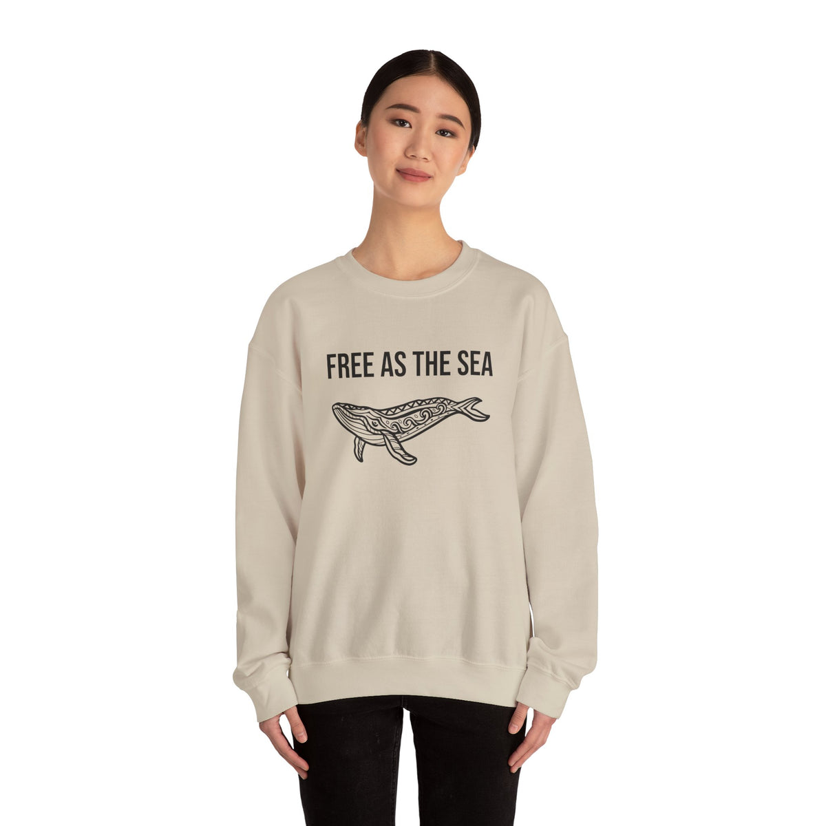 Free As The Sea Whale Sweatshirt – Tribal Ocean Design