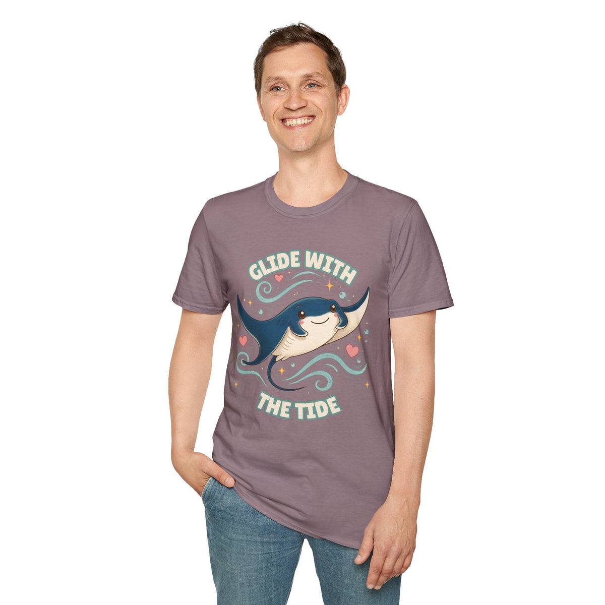 Manta Ray T-Shirt, Glide With the Tide Ocean Graphic