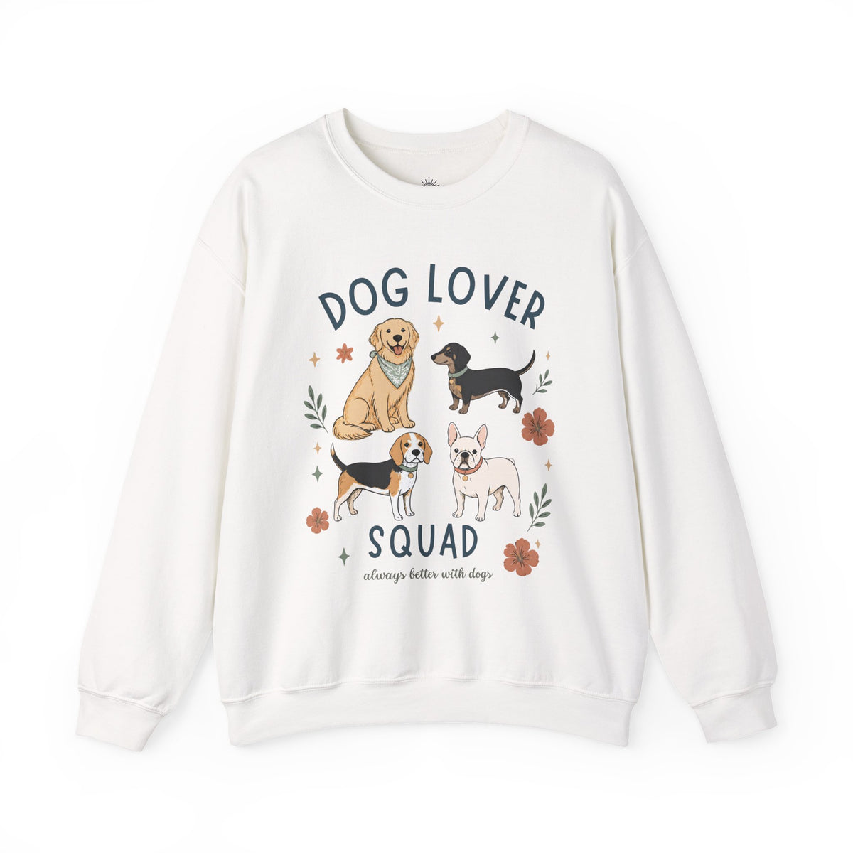 Dog Lover Squad Crewneck Sweatshirt – Cute Dogs Floral
