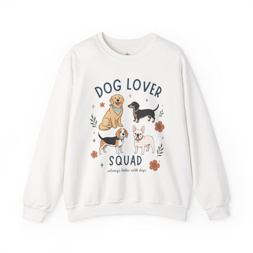 Dog Lover Squad Crewneck Sweatshirt – Cute Dogs Floral