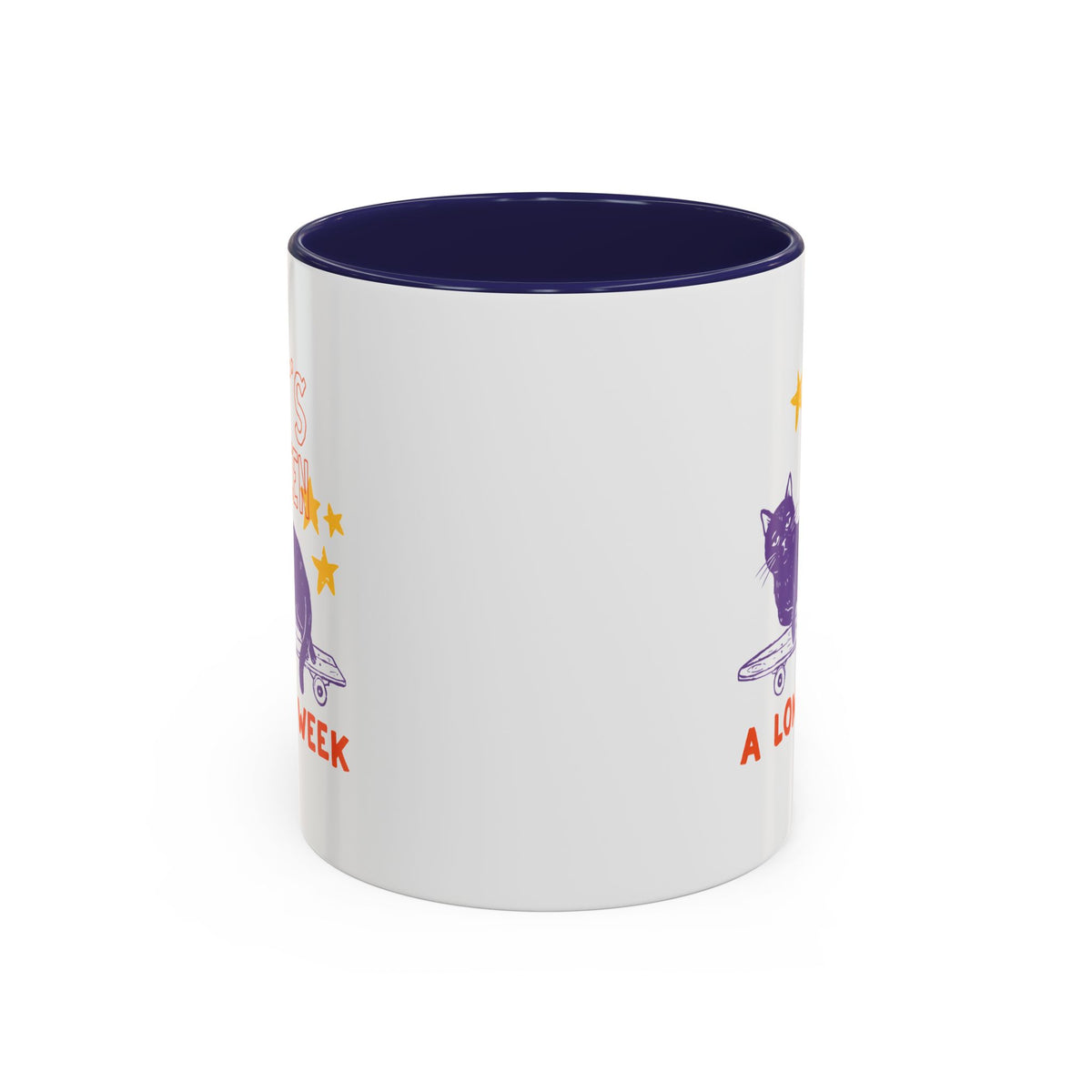 “It’s Been a Long Week” Cat on Skateboard Coffee Mug