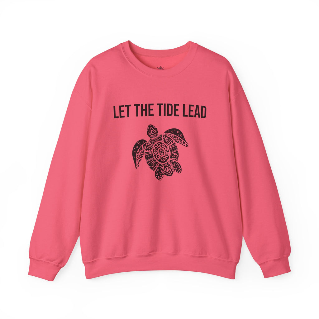 Turtle Crewneck Sweatshirt — "Let the Tide Lead" Coastal Graphic