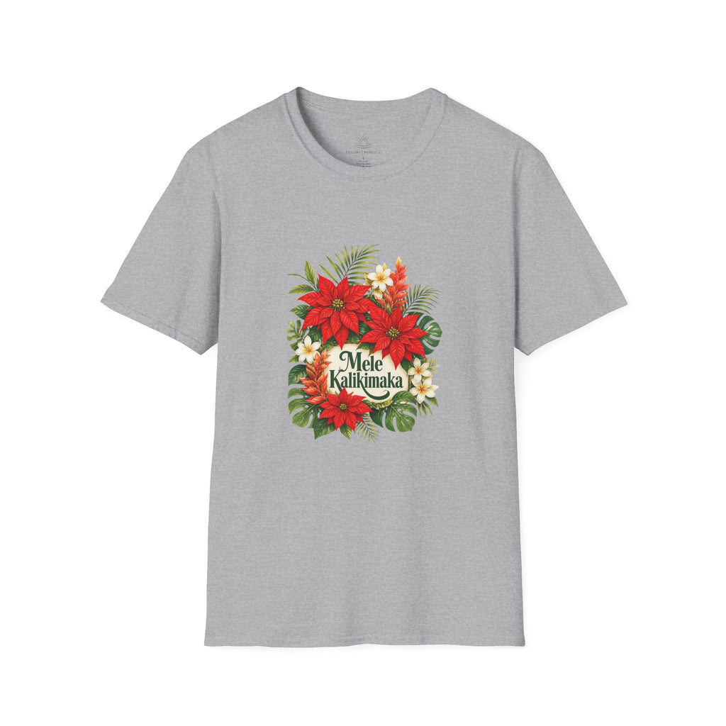 Mele Kalikimaka Poinsettia Holiday T-Shirt