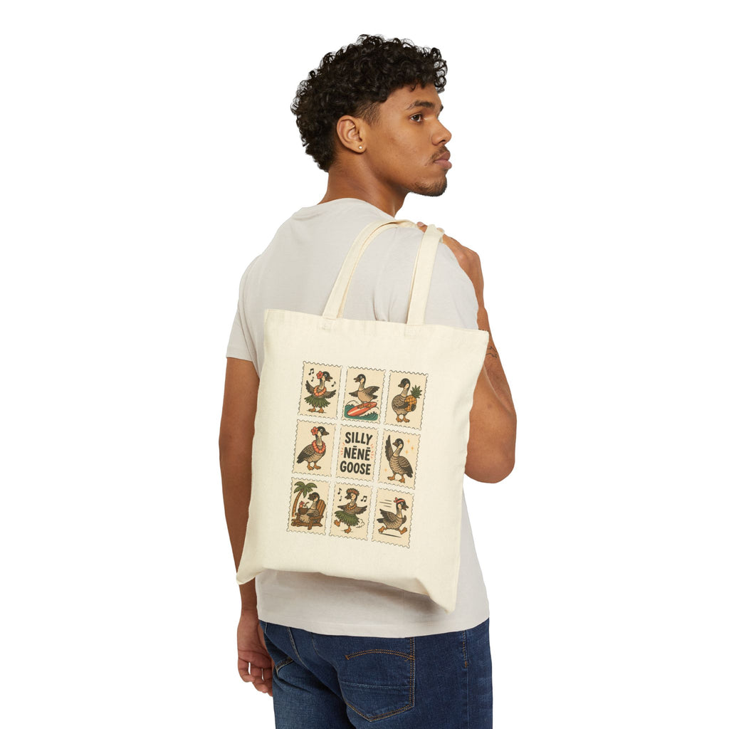 Silly Nēnē Goose Stamp Canvas Tote – Vintage Hawaiian