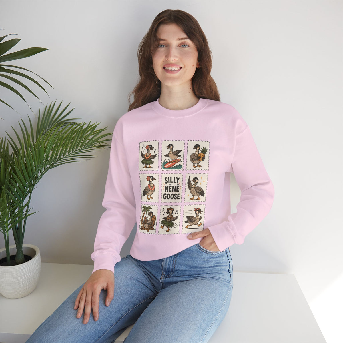 Silly Nēnē Goose Stamp Crewneck – Vintage Hawaiian
