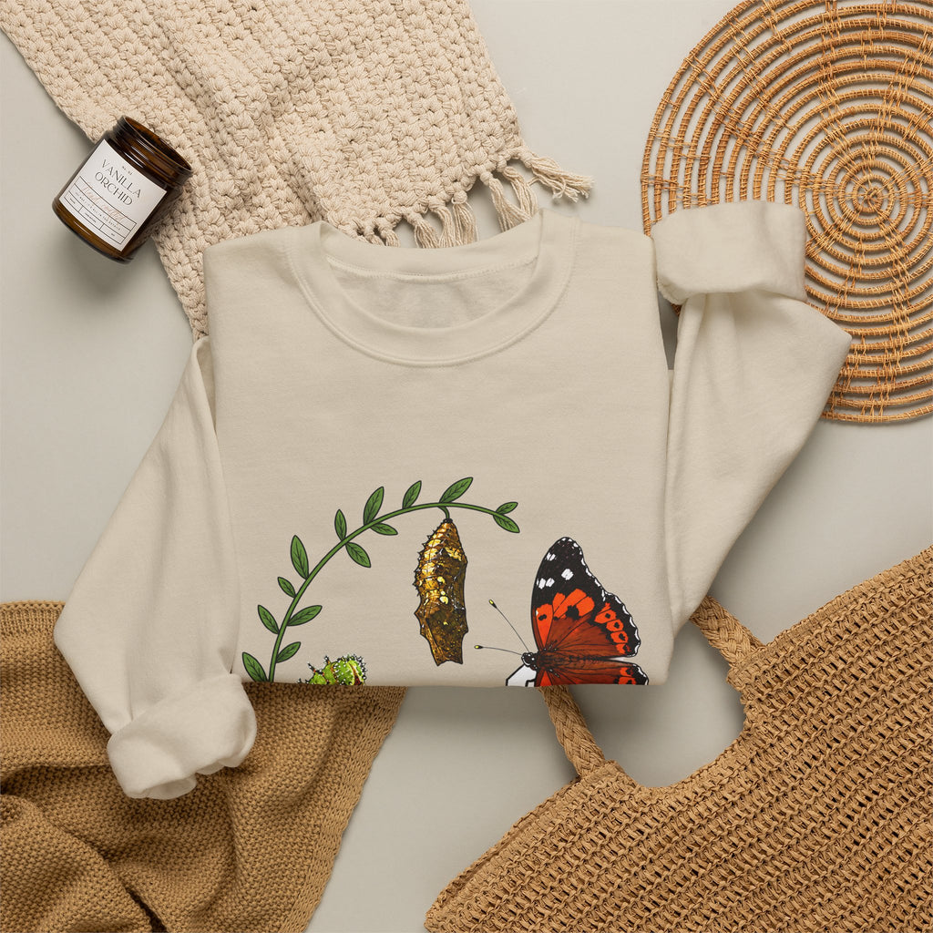“Give Yourself Time” Butterfly Metamorphosis Crewneck
