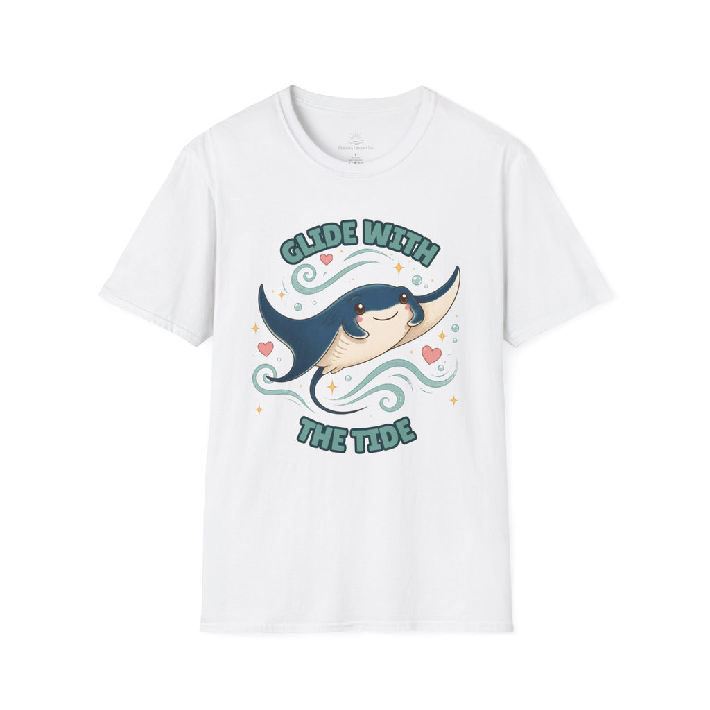 Manta Ray T-Shirt, Glide With the Tide Ocean Graphic
