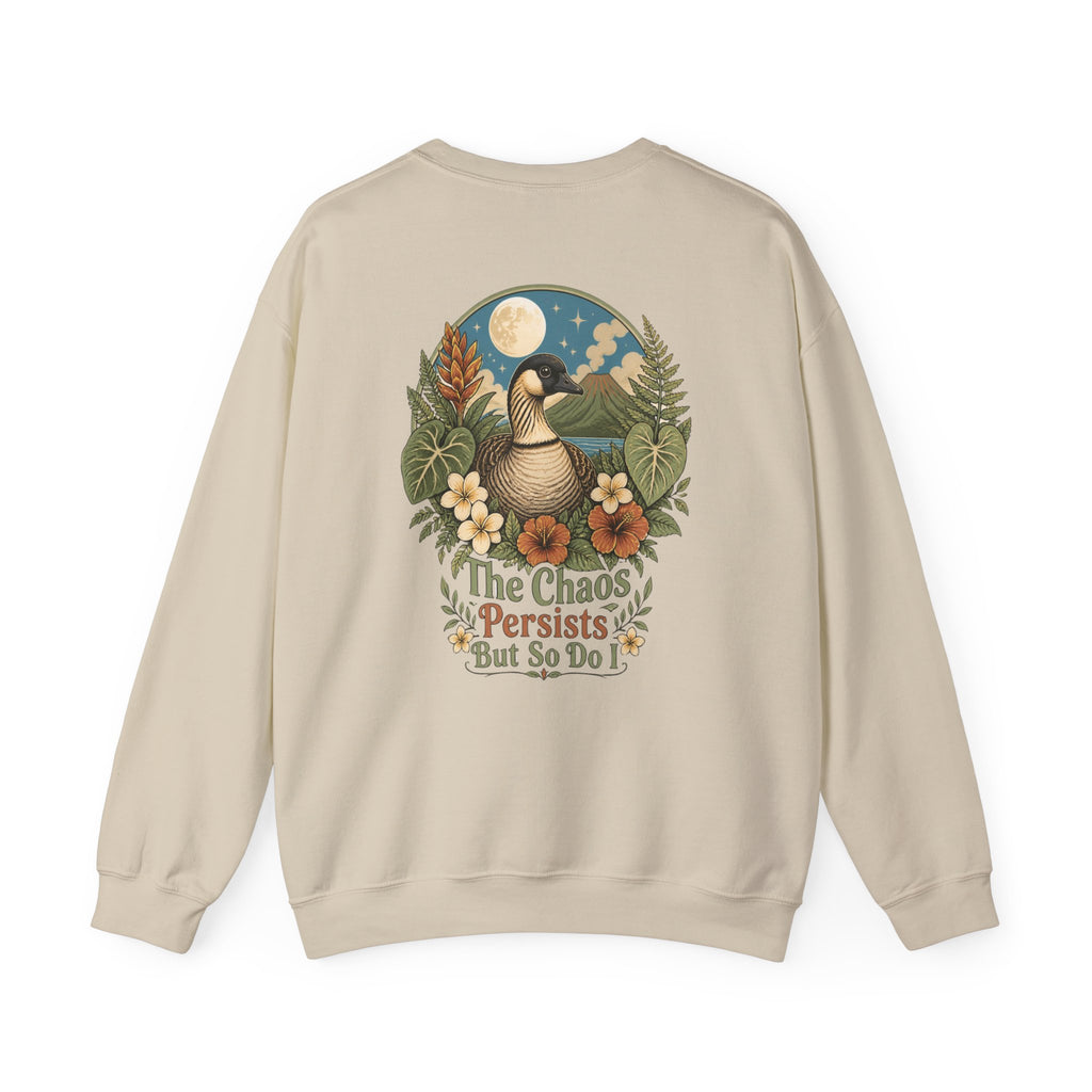 Vintage Goose Floral Crewneck – “Chaos Persists” Design