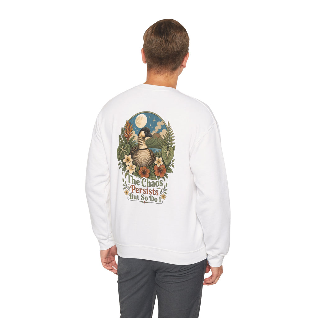 Vintage Goose Floral Crewneck – “Chaos Persists” Design