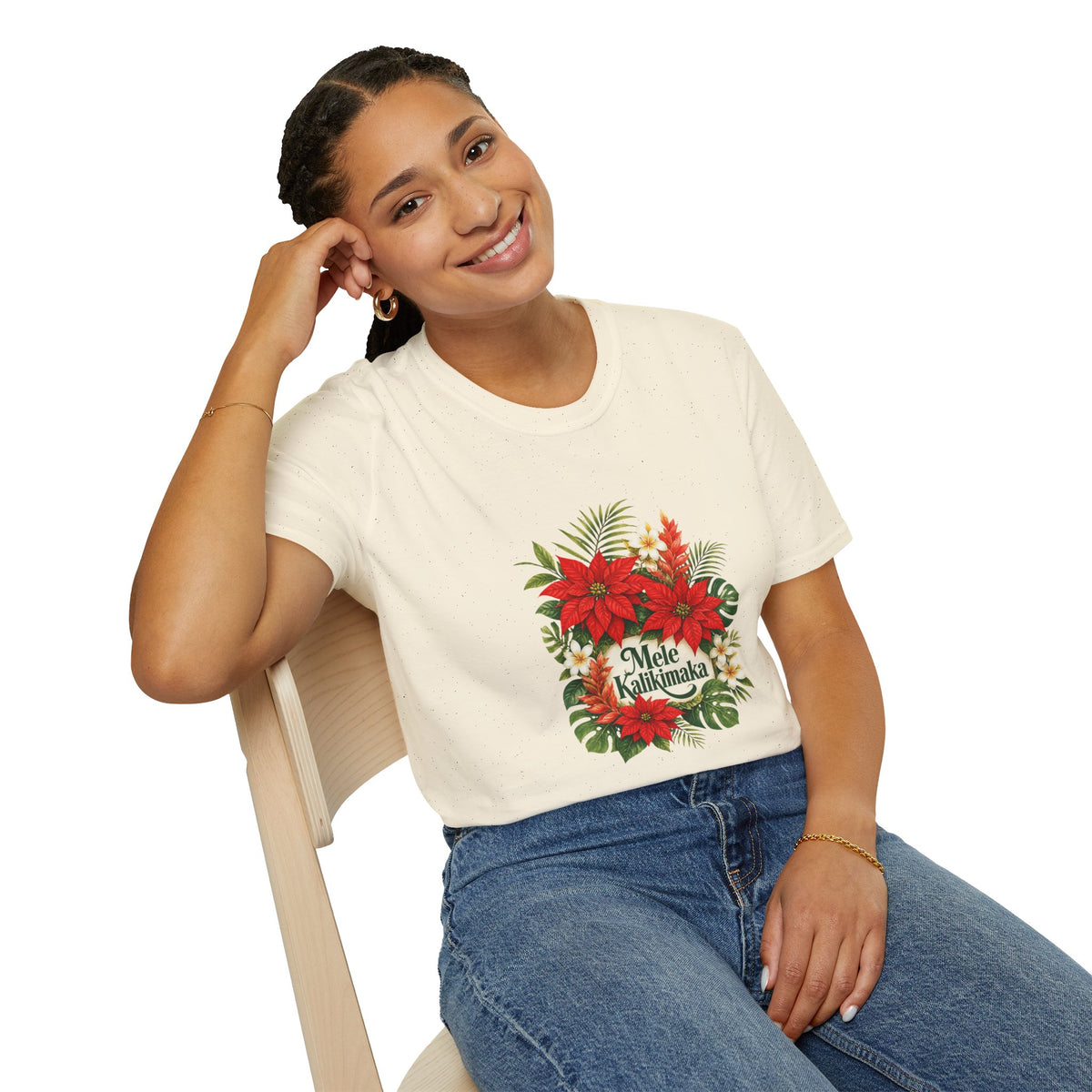 Mele Kalikimaka Poinsettia Holiday T-Shirt