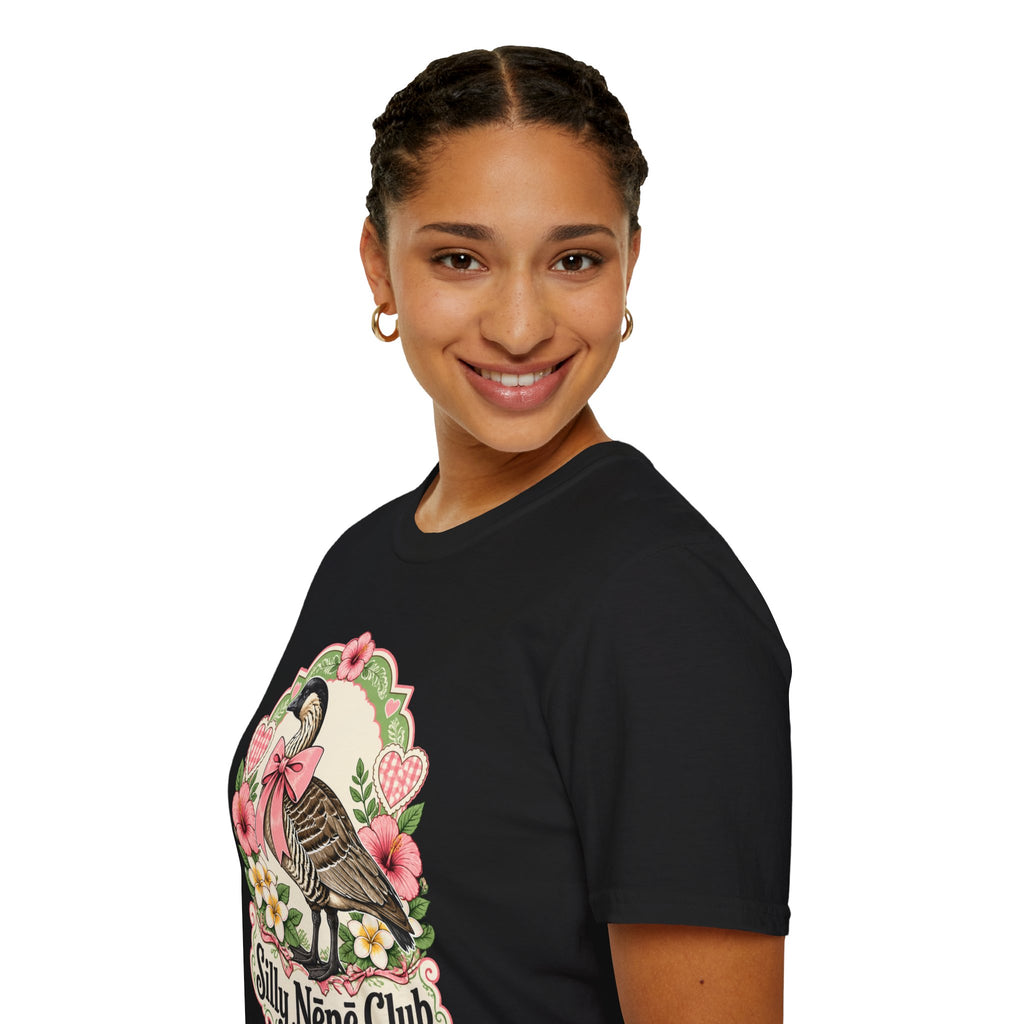 Silly Nēnē Club T-Shirt — Retro Hawaiian Goose Floral