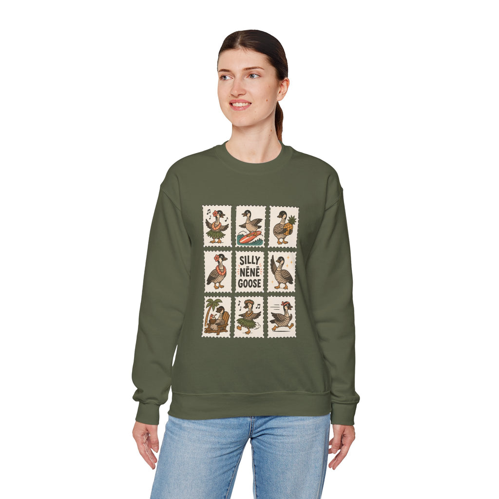 Silly Nēnē Goose Stamp Crewneck – Vintage Hawaiian