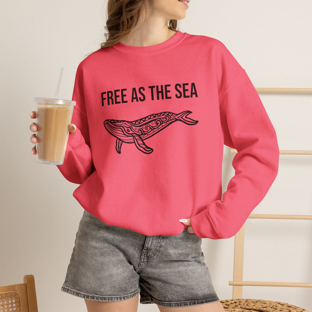 Free As The Sea Whale Sweatshirt – Tribal Ocean Design