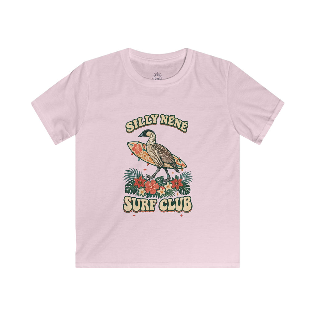 Silly Nēnē Surf Club Kids Christmas Tee – Hawaiian Goose Holiday Shirt
