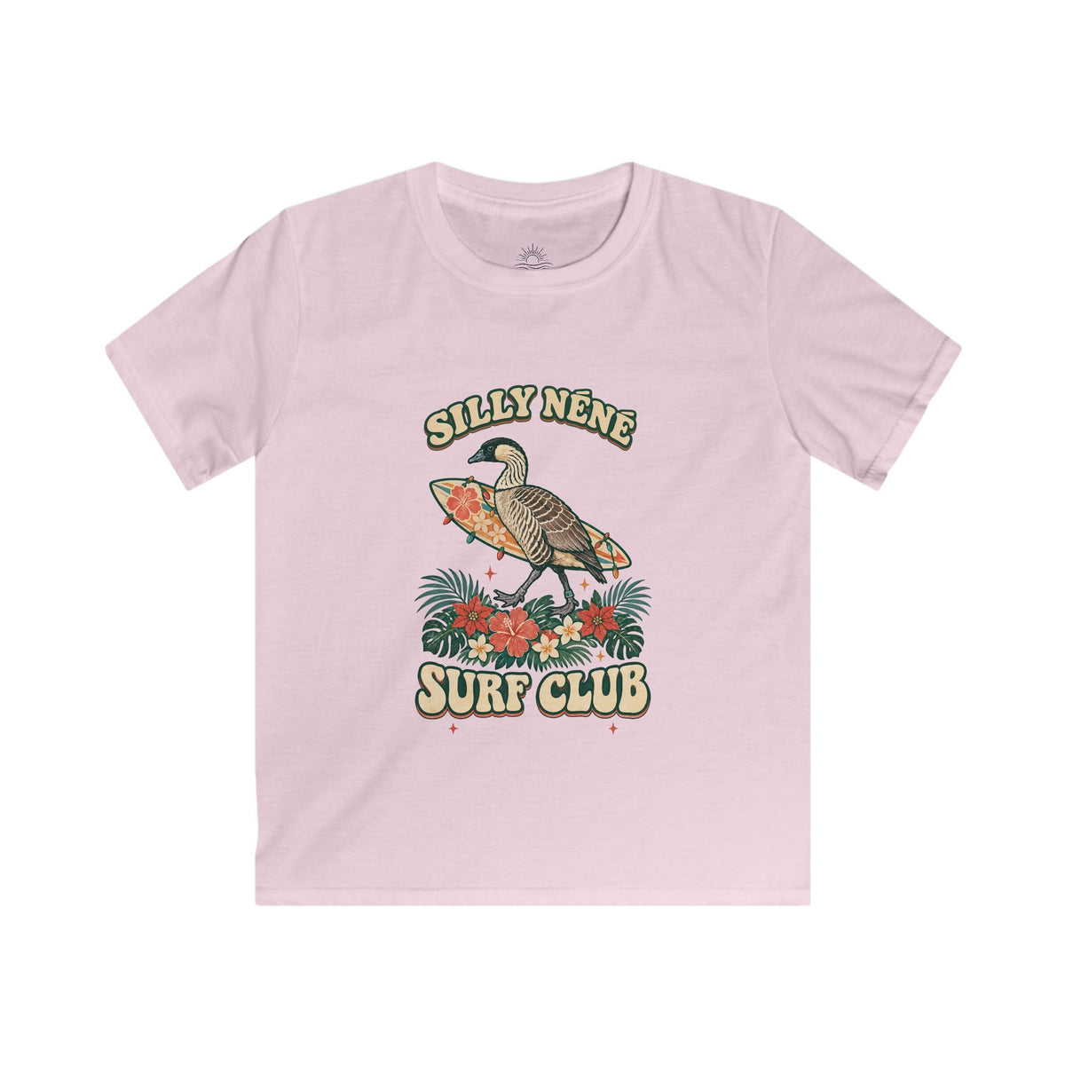 Silly Nēnē Surf Club Kids Christmas Tee – Hawaiian Goose Holiday Shirt