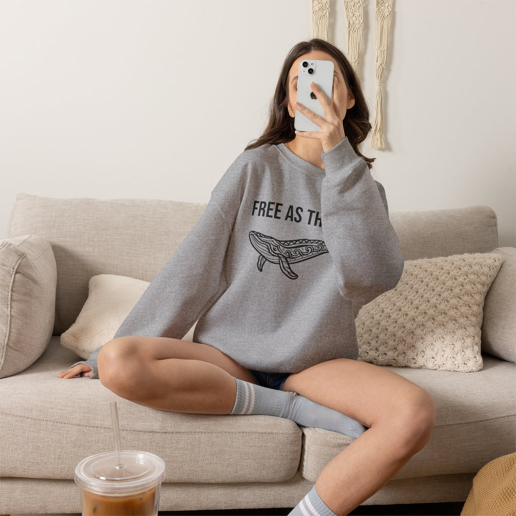 Free As The Sea Whale Sweatshirt – Tribal Ocean Design